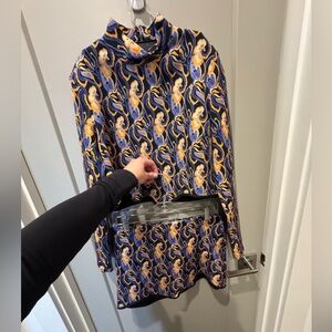 Zara Blue and Yellow Patterned Skirt Set